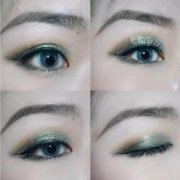 生物焊接双眼皮真人案例对比：大眼睛为你吼住绿色眼影~ width=